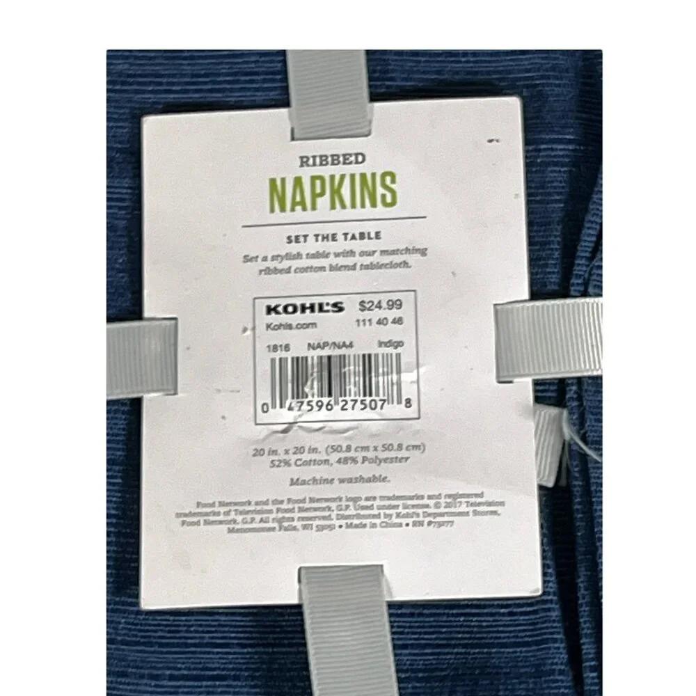 FOOD NETWORK 4 Piece Ribbed Napkins - Picture 4 of 4